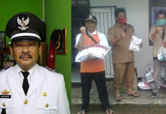 Desa Cipadang Terima Bantuan Masker dan Hand Sanitizer dari BPBD Pesawaran
