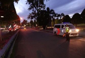 Satlantas Polres Bengkulu Utara saat Patroli Subuh