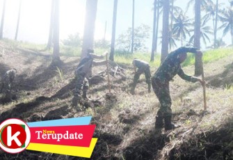 Koramil 1310-01/Bitung Manfaatkan Lahan Kosong Jadi Kebun
