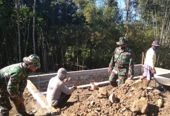Penimbunan Pondasi Mushola Hampir Kelar di H-3 TMMD 108 Tulungagung