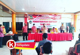 Walikota Blitar Santoso saat Memberikan Sambutan di Acara Pendistribusian Rastrada (foto: Faisal NR / Klikwarta.com) 