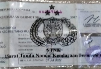 STNK motor korban