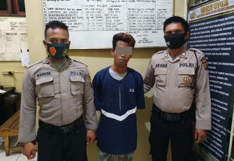 Terduga pelaku saat diamankan