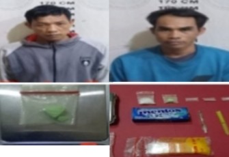 Terduga pelaku dan barang bukti saat diamankan