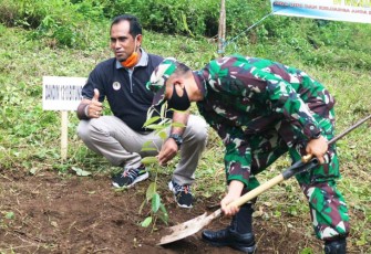 Dandim 1310/Bitung Letkol Inf Benny Lesmana Pimpin Penanaman 1000 Pohon di Kakenturan Dua