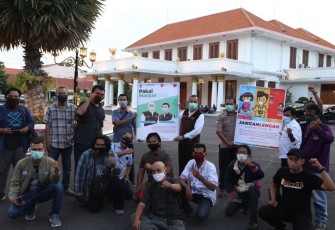 BPBD Jatim bersama wartawan Sosialisasi Protokol Kesehatan Covid-19 di Jatim