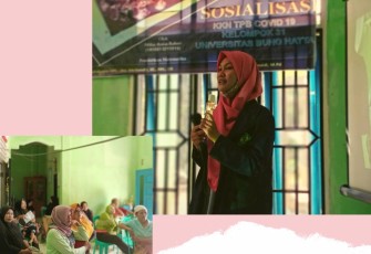 Kerjasama Kades Pulau Lebar dengan Mahasiswa KKN-TPB Covid-19 Universitas Bung Hatta