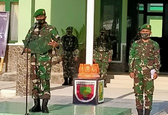 Komandan Kodim 1416/Muna Letkol Arm Andi Akbar Pimpin Apel