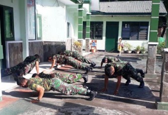 Koramil 1310-01/Bitung Lakukan Pembinaan Fisik 