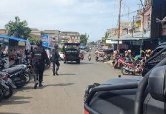 Satbrimob Polda Bengkulu Tingkatkan Patroli Cegah Kerumunan
