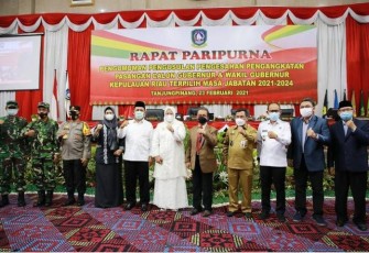 Paripurna DPRD Kepri Pengesahan Gubernur dan Wakil Gubernur Terpilih