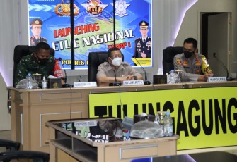 Polres dan Muspika Tulungagung Ikuti Launching E-TLE Integrated Node Capture Attitude Record (INCAR) Secara Virtual 