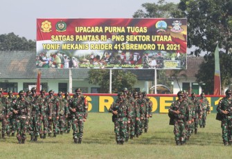 Satgas 413/Bremoro Kostrad Kembali Tiba di Markas