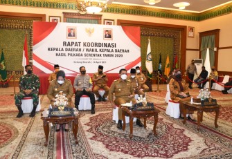 Danrem 033 WP Hadiri Rapat Koordinasi Kepala Daerah Hasil Pilkada  Serentak 2020