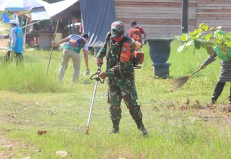 Satgas Covid 19 Kelurahan Panarung Lakukan Kerja Bakti dan Cek Posko PPKM Mikro 