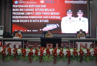 Walikota Bitung Hadiri Penyerahan Bantuan Bank BNI Cabang Bitung Melalui Program Lompat Lebih Tinggi Meraih Keberkahan Ramadan 1442 H