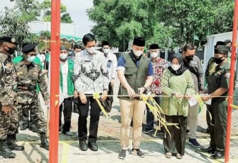 Bupati Kendal Dico M Ganinduto, B.Sc meresmikan sport center di Desa Mororejo Kaliwungu, Sabtu 29/5/2021
