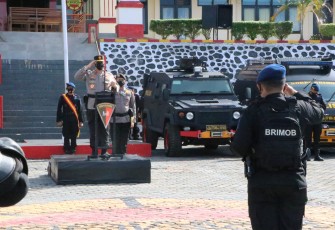 Siaga Bencana, Kapolda Bengkulu Pimpin Apel Gelar Pasukan Sat Brimobda
