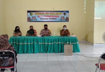 Babinsa Koramil Pahandut Hadiri Lokakarya Mini Lintas Sektor UPT Puskesmas 