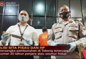 Kasat Reskrim AKP Yusiady SIK dalam konferensi pers di Gedung Sat Reskrim Polres Bengkulu