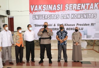 Kapolda Bengkulu Irjen Pol Drs Guntur Setyanto MSi Tinjau Lokasi Vaksinasi