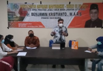 Benyamin saat jaring aspirasi masyarakat di Dapil II Sidoarjo