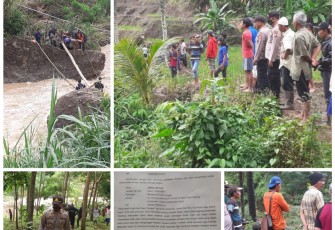 Kapolsek Cibalong Pimpin Langsung Evakuasi Korban Laka Hanyut Terbawa Arus Sungai
