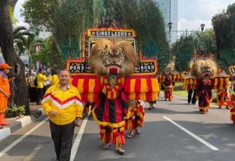 Reog Ponorogo saat Iringi KIB Daftar ke KPU
