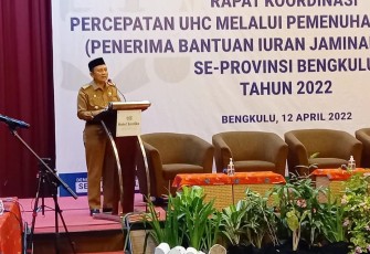 BPJS Cabang Bengkulu bersama Dinas Sosial Provinsi Bengkulu menggelar Rapat Koordinasi, di salah satu hotel ternama Kota Bengkulu, Selasa (12/4). 