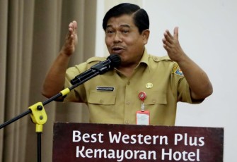 Suhajar pada acara Peningkatan Kinerja Penyelenggaraan Pemerintah Daerah Berbasis Data Desa/Kelurahan Presisi di Best Western Kemayoran Hotel, Jakarta, Senin (12/9/2022).