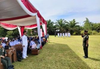 Camat Indra Makmu Muhammad Arif, S.STP saat bertindak sebagai Inspektur upacara