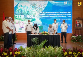 Kementerian PUPR Tandatangani Pakta Integritas Kegiatan Pembangunan Infrastruktur IKN, Kamis (15/12/2022). 