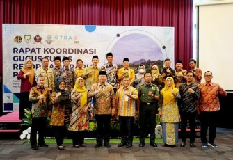 Gubernur Bengkulu Rohidin Mersyah saat membuka Rapat Koordinasi Gugus Tugas Reforma Agraria Provinsi Bengkulu 2022 di Santika Hotel, Kamis (16/6/2022).