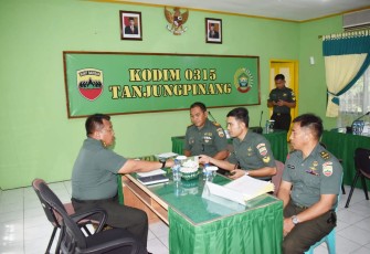 Dandim 0315/Tanjungpinang saat Terima Kunjungan Tim Wasrik Itdam I/BB