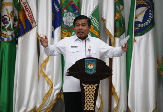 Sekjen Kemendagri Suhajar Diantoro saat membuka Rapat Koordinasi Pelayanan Publik Kemendagri dan Pemerintah Daerah di Kantor Kemendagri, Jakarta Pusat, Rabu (19/10/2022).