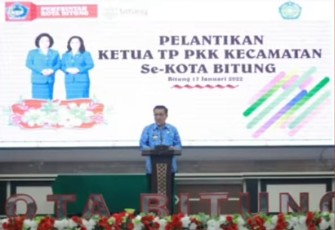 Wali Kota Bitung Ir. Maurits Mantiri, M.M, saat menyampaikan sambutan