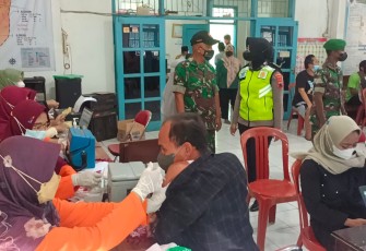 Pelaksanaan vaksinasi warga, di Desa Plelen, Kecamatan Gringsing Kabupaten Batang