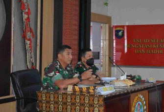 Kasrem 121/Abw menerima tim verifikasi Itdam XII/Tpr guna pencocokan data jelang Sertijab Danrem 12q/Abw. Senin (25/4/2022)