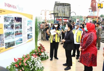 Ketua DPR RI saat menerima paparan lokasi penataan kawasan gunung Kemukus di Kabupaten Sragen. Rabu (27/4/2022)