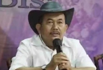 Gandi Parapat saat menyampaikan selamat atas PDSI sudah di sahkan Kemenkumham saat konferensi pers di Jakarta. (04/05/2022)