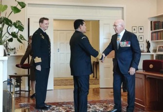 Kasal saat bertemu Gubernur Jenderal David Hurley di Government House Canberra Australia. Kamis (05/05/2022)