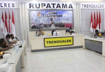 Dandim hadiri rakor tradisi kupatan di polres Trenggalek. Sabtu (07/05/2022) 