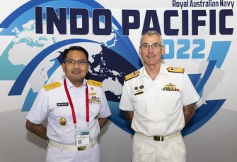 Asops Kasal (kiri) saat menghadiri Sea Power Conference di Sidney Australia. Kamis (12/05/2022) 