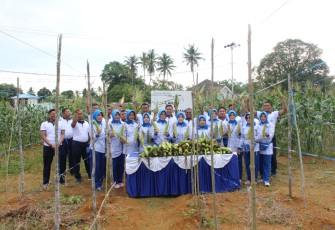 Lanal Dabo Singkep melalui Jalasenastri saat panen jagung, tomat dan mentimun, Jumat (3/6/2022).