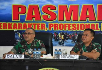 Danpasmar 3 saat menerima tim audit Itjen TNI 