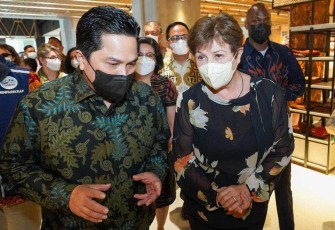 Erick Thohir bersama Managing Director IMF saat kunjungi Sarinah