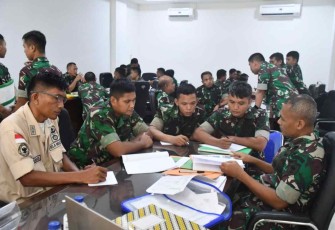 Tim Current Audit Itdam XIV/Hasanuddin saat di Makorem 142/Tatag