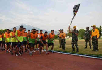 Pelaksanaan tes garjas di stadion Kridanggo Salatiga