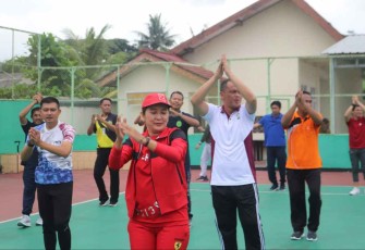 Olahraga bersama Kodim 0801/Pacitan 