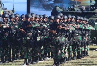 Ilustrasi peragaan defile prajurit 